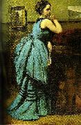 Jean Baptiste Camille  Corot woman in blue china oil painting reproduction